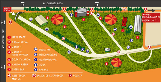 Mapa Creamfields 2011